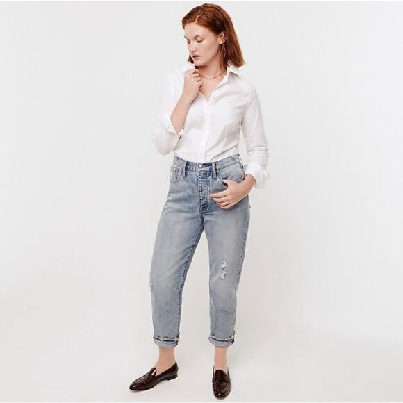 NWT J. Crew Curvy Slim Stretch Perfect Shirt Size 18 White Blouse Career Staple - Picture 4 of 15